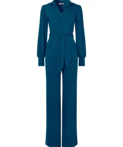 PETITE Collared Straight Leg Jersey Jumpsuit