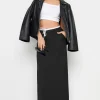 Petite Contrast Waist Maxi Skirt