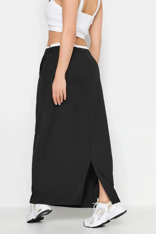 Petite Contrast Waist Maxi Skirt