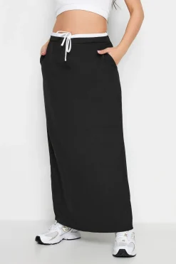 Petite Contrast Waist Maxi Skirt