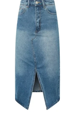 Petite Denim Midi Skirt