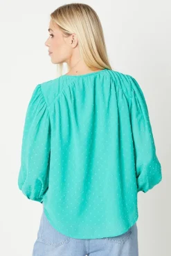 Petite Dobby Chiffon Boho Blouse