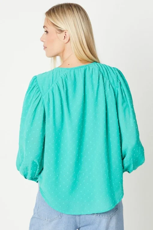 Petite Dobby Chiffon Boho Blouse