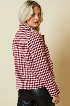 Petite Dogtooth Wool Short Coat