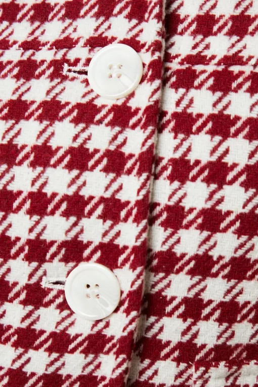 Petite Dogtooth Wool Short Coat
