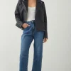Petite Faux Leather Biker Jacket