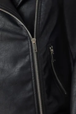 Petite Faux Leather Biker Jacket