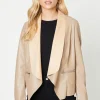 Petite Faux Leather Waterfall Jacket