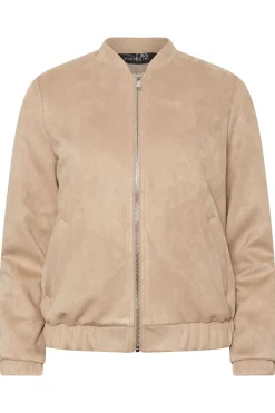 Petite Faux Suede Bomber Jacket