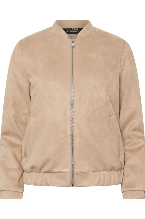 Petite Faux Suede Bomber Jacket