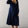 Petite Floral Burn Out Asymmetric Ruffle Midi Dress