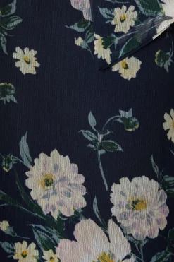 Petite Floral Tie Neck Blouse