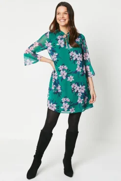 Petite Floral Tie Shift Dress