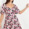 Petite Flutter Sleeve Tie Back Mini Dress