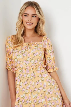 Petite Frill Sleeve Tie Waist Mini Dress