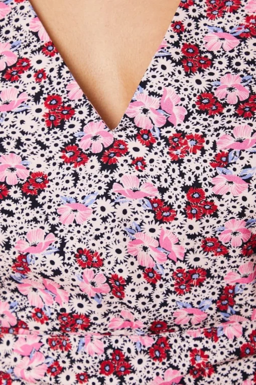 Petite Frill Sleeve Tie Waist Mini Dress