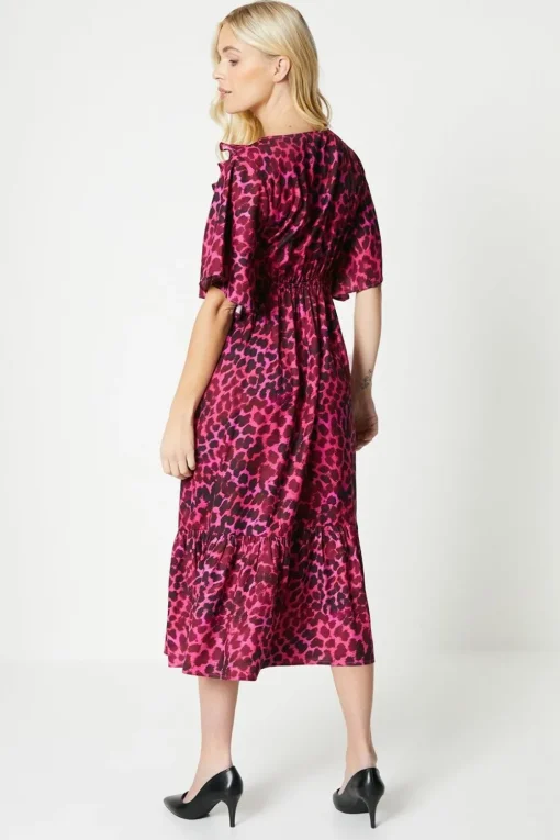 Petite Frill Wrap Tier Hem Midi Dress