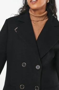 Petite Gold Trim Maxi Coat