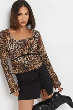 Petite Leopard Print Top