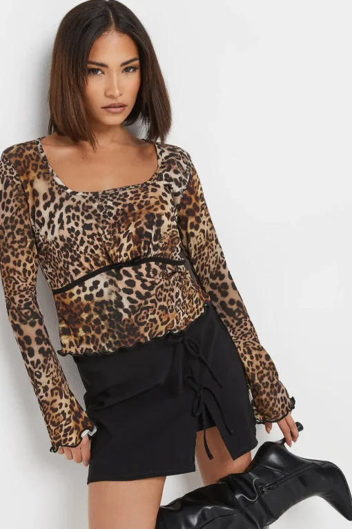 Petite Leopard Print Top