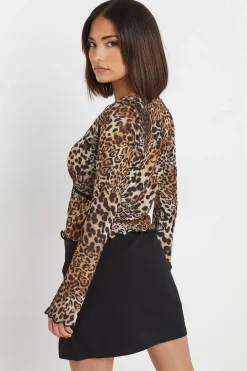 Petite Leopard Print Top