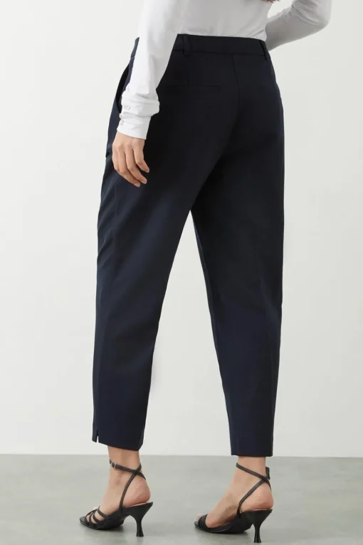Petite Navy Naples Ankle Grazer Trouser