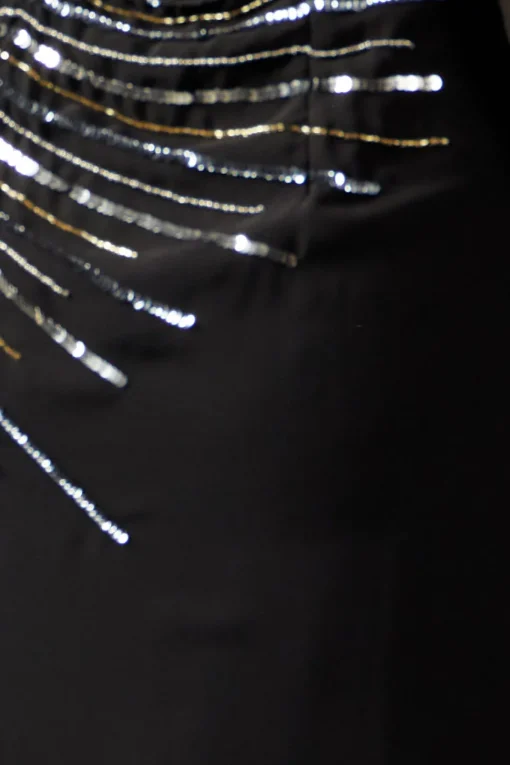 Petite Occasion Embellished Sequin Long Sleeve Midi Dress