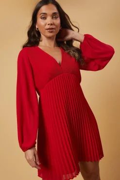 Petite Occasion Pleated Mini Dress