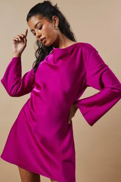 Petite Occasion Satin Cowl Mini Dress