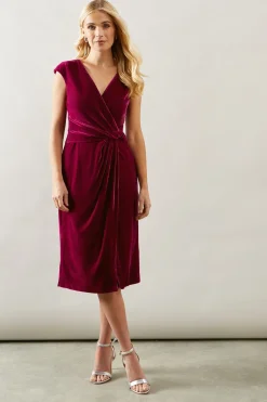 Petite Occasion Velvet Twist Pencil Dress