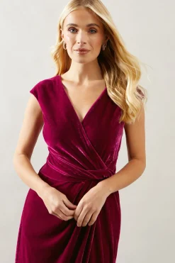 Petite Occasion Velvet Twist Pencil Dress