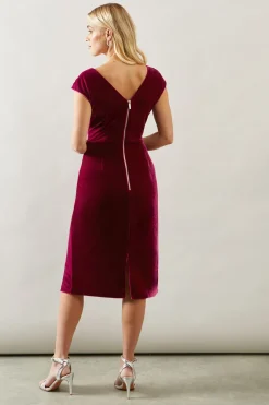 Petite Occasion Velvet Twist Pencil Dress