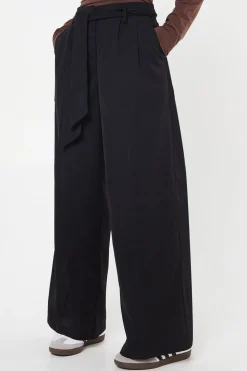 Petite Paperbag Belted Wide Leg Trouser