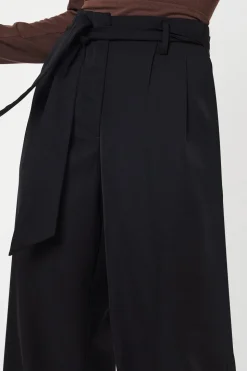 Petite Paperbag Belted Wide Leg Trouser