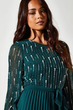 Petite Party Long Sleeve Pearl Jumpsuit