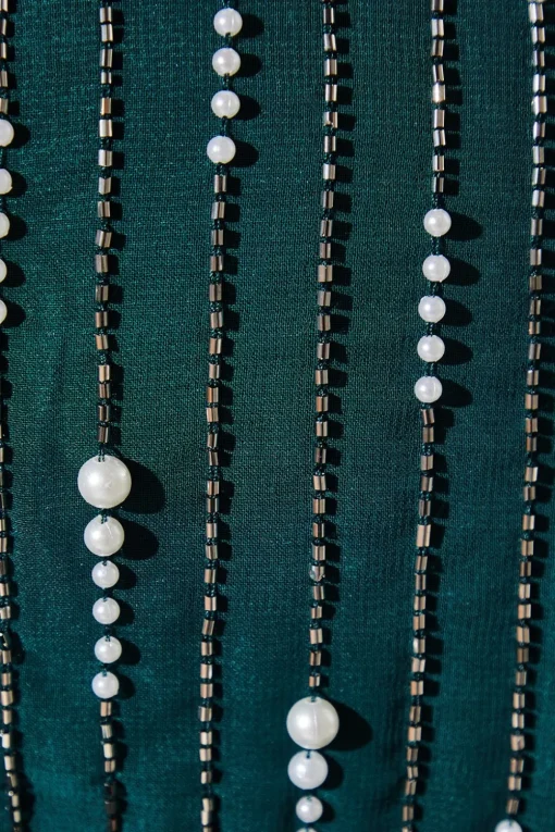 Petite Party Long Sleeve Pearl Jumpsuit