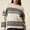 Petite Patchwork Fairisle Crew Neck Jumper