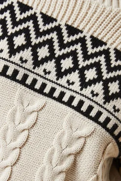 Petite Patchwork Fairisle Crew Neck Jumper