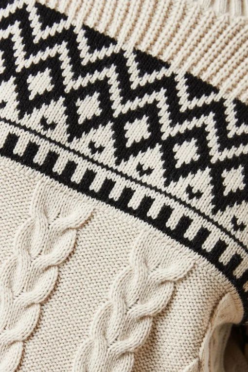 Petite Patchwork Fairisle Crew Neck Jumper