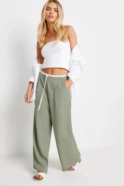 Petite Pinstripe Wide Leg Trousers