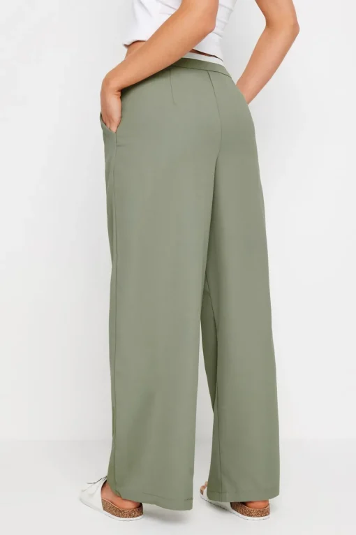 Petite Pinstripe Wide Leg Trousers