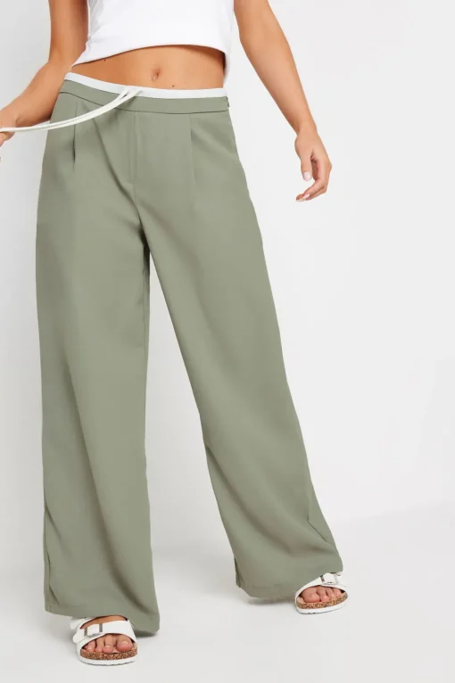 Petite Pinstripe Wide Leg Trousers