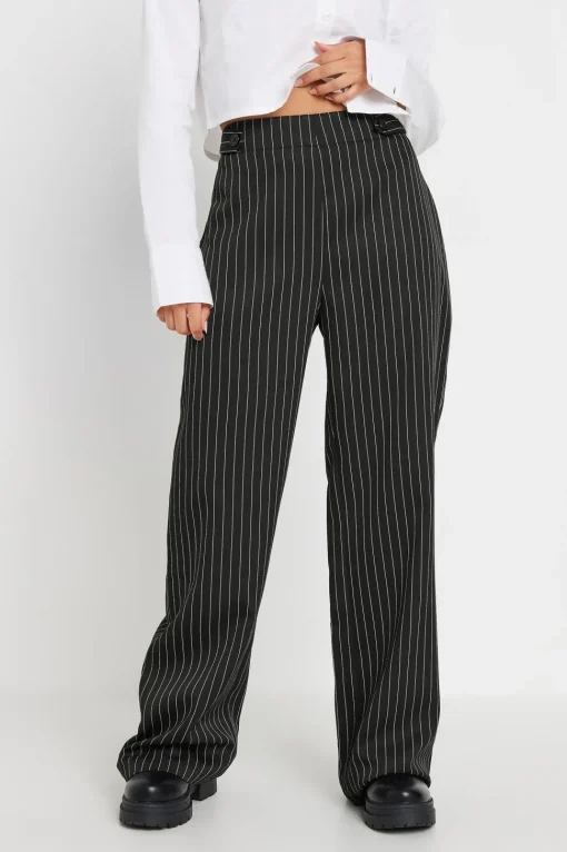 Petite Pinstripe Wide Leg Trousers