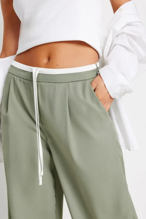 Petite Pinstripe Wide Leg Trousers