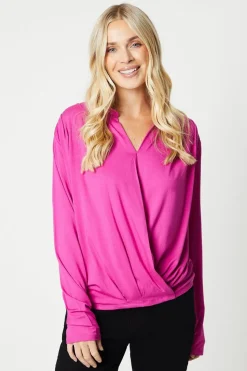 Petite Plain Wrap Top