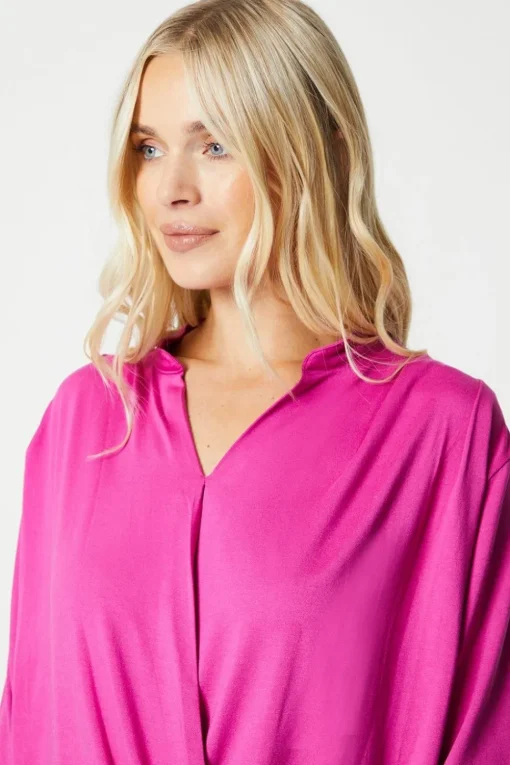 Petite Plain Wrap Top