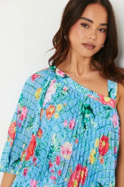 Petite Pleat One Shoulder Jumpsuit