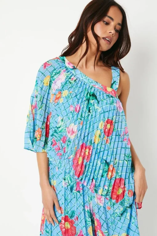 Petite Pleat One Shoulder Jumpsuit