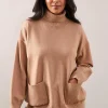 Petite Pocket Front Roll Neck Jumper