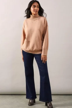 Petite Pocket Front Roll Neck Jumper